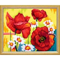 Kit for embroidery yarn on canvas with a pattern Quick Tapestry TL-34 Still life with flowers
