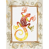 Kit for embroidery yarn on canvas with a pattern Quick Tapestry TL-38 Gecko
