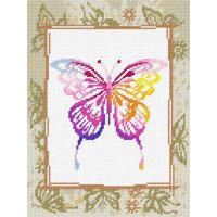 Kit for embroidery yarn on canvas with a pattern Quick Tapestry TL-42 Butterfly
