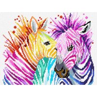 Kit for embroidery yarn on canvas with a pattern Quick Tapestry TL-45 Zebras