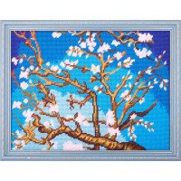 Kit for embroidery yarn on canvas with a pattern Quick Tapestry TL-47 Blossoming almond by V. van Gogh