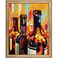 Kit for embroidery yarn on canvas with a pattern Quick Tapestry TL-49 Still life Wine