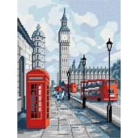 Kit for embroidery yarn on canvas with a pattern Quick Tapestry TL-80 London