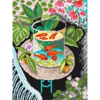 Kit for embroidery yarn on canvas with a pattern Quick Tapestry TL-97 Goldfish
