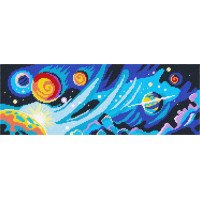 Kit for embroidery yarn on canvas with a pattern Quick Tapestry TS-102 Cosmos