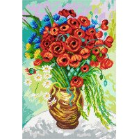 Набір для вишивання пряжею по канві з рисунком Quick Tapestry TS-112 Червоні маки та ромашки, В. ван Гог.