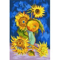 Набор для вышивки пряжей по канве с рисунком Quick Tapestry TS-117 Подсолнухи, В. ван Гог