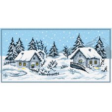 Набір для вишивання пряжею по канві з рисунком Quick Tapestry TS-14 Зимовий пейзаж