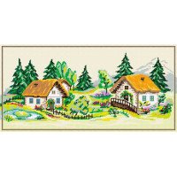 Kit for embroidery yarn on canvas with a pattern Quick Tapestry TS-20 Summer landscape