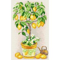 Kit for embroidery yarn on canvas with a pattern Quick Tapestry TS-26 Lemon tree