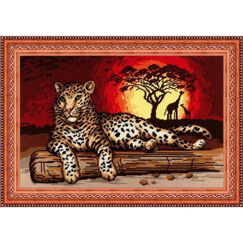 Kit for embroidery yarn on canvas with a pattern Quick Tapestry TS-58 Leopard