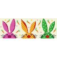 Kit for embroidery yarn on canvas with a pattern Quick Tapestry TS-82 Easter bunnies