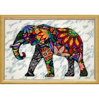 Kit for embroidery yarn on canvas with a pattern Quick Tapestry TS-86 Elephant