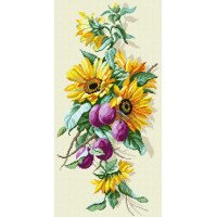 Kit for embroidery yarn on canvas with a pattern Quick Tapestry TS-87 Sunflowers and Plums