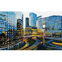 Kit for embroidery yarn on canvas with a pattern Quick Tapestry TS-88 Taipei