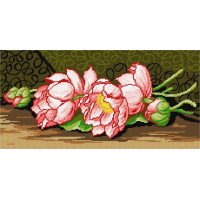 Kit for embroidery yarn on canvas with a pattern Quick Tapestry TS-94 Lotus