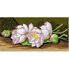 Набор для вышивки пряжей по канве с рисунком Quick Tapestry TS-98 Лунные лотосы