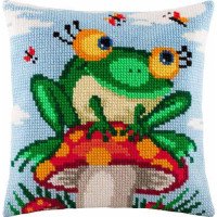 Pillow for cross-stitching Charіvnytsya Z-01 Frog on mushroom