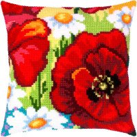 Pillow for cross-stitching Charіvnytsya Z-104 Poppies with daisies