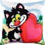 Подушка для вишивки хрестиком Чарівниця Z-39 Щасливий кіт