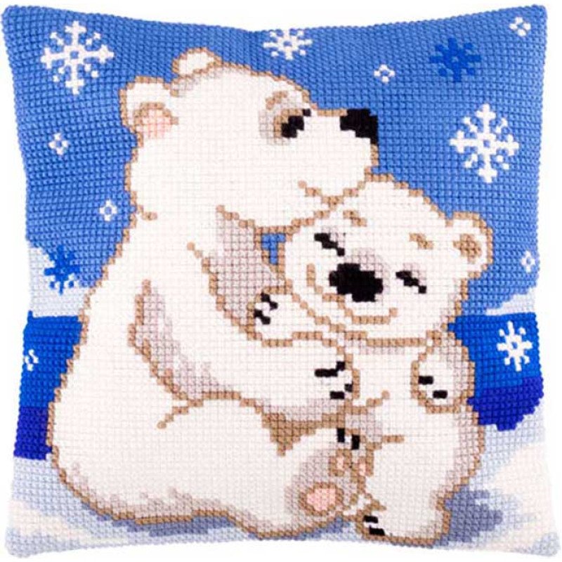 Подушка для вишивки хрестиком Чарівниця Z-56 Білі ведмеді