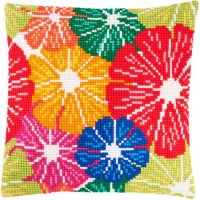 Pillow for cross-stitching Charіvnytsya Z-57 Rainbow Flowers