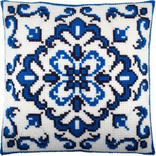 Подушка для вишивки хрестиком Чарівниця Z-74 Синій орнамент