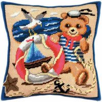 Подушка для вышивки полукрестом Чарівниця V-05 Мишка-моряк