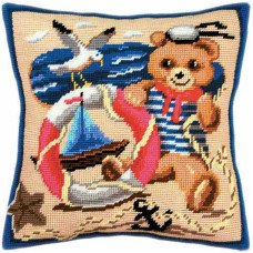 Подушка для вишивки напівхрестом Чарівниця V-05 Мишка-моряк