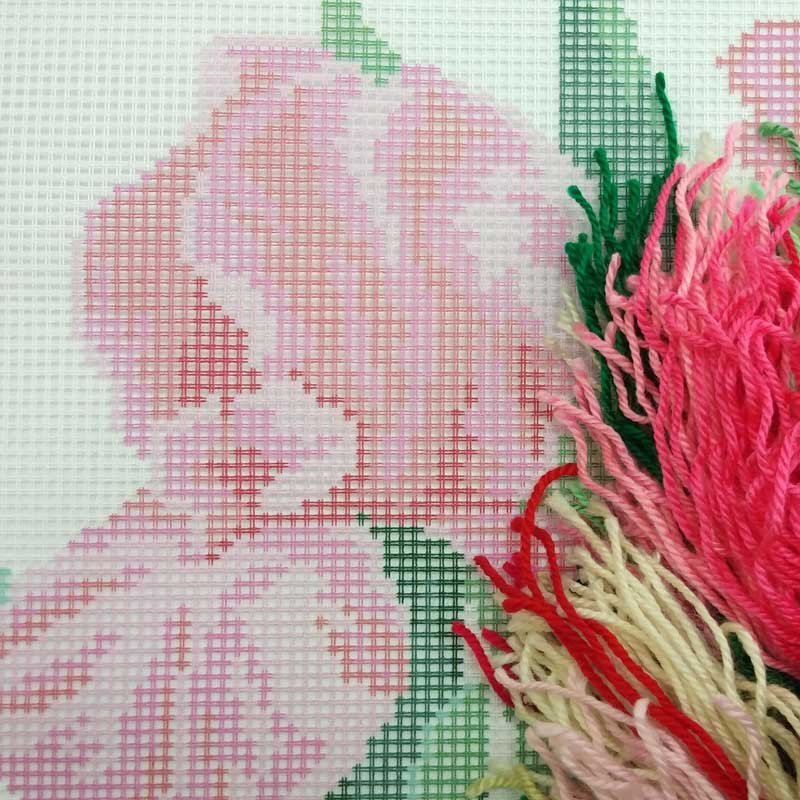 Pillow for embroidery half-cross Charіvnytsya V-10 Pink iris