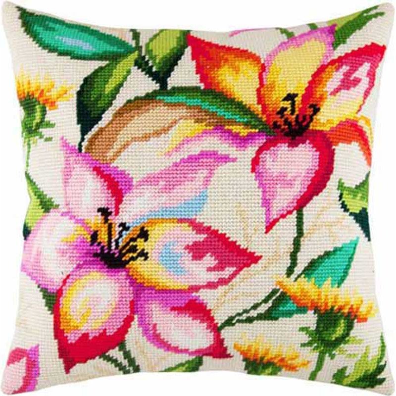 Pillow for embroidery half-cross Charіvnytsya V-120 Lilies watercolor