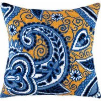 Pillow for embroidery half-cross Charіvnytsya V-123 Azure and gold