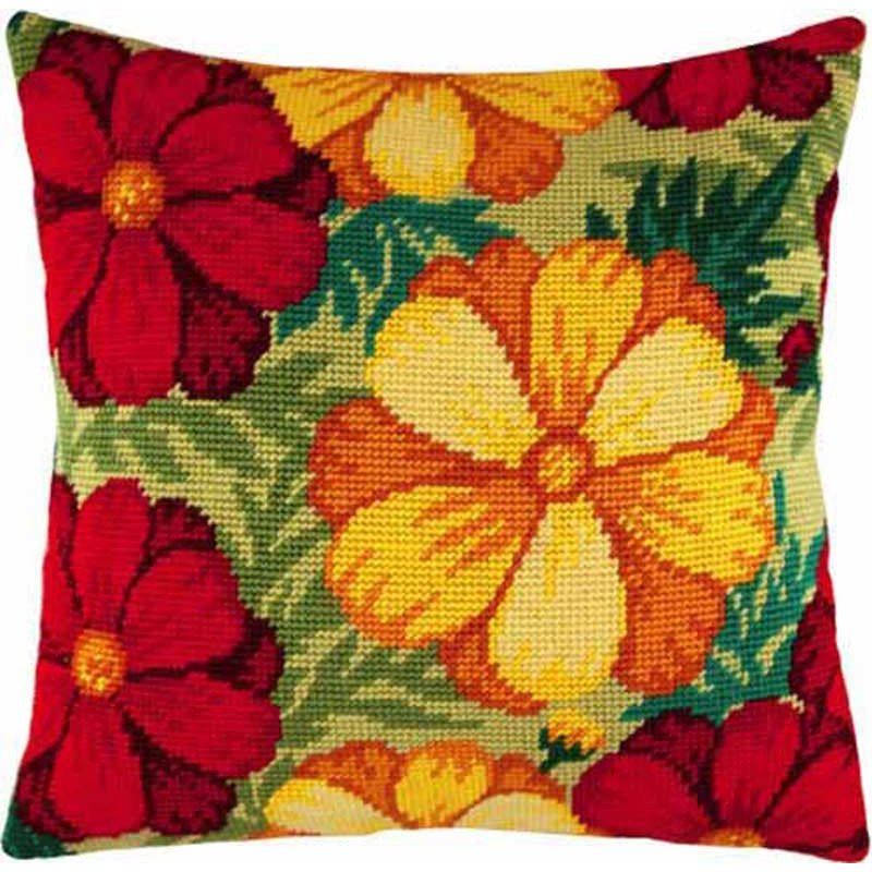 Pillow for embroidery half-cross Charіvnytsya V-125 Golden petals
