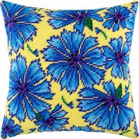 Pillow for embroidery half-cross Charіvnytsya V-129 Cornflowers