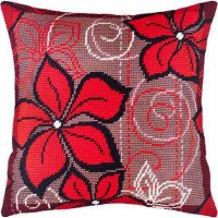 Pillow for embroidery half-cross Charіvnytsya V-134 Red flowers