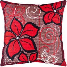 Подушка для вишивки напівхрестом Чарівниця V-134 Червоні квіти
