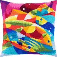 Подушка для вишивки напівхрестом Чарівниця V-144 Абстракція Риби