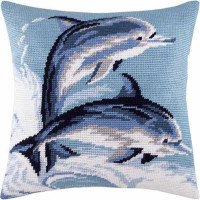 Pillow for embroidery half-cross Charіvnytsya V-16 Dolphins