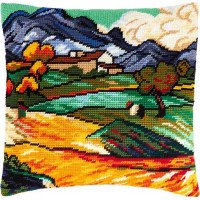 Pillow for embroidery half-cross Charіvnytsya V-162 Mount Gossier and the farm Saint-Paul W. van Gogh