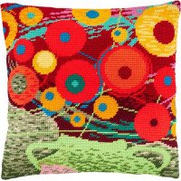 Подушка для вышивки полукрестом Чарівниця V-164 Ваза с цветами