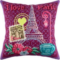 Pillow for embroidery half-cross Charіvnytsya V-175 Paris, I love you!