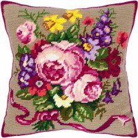 Pillow for embroidery half-cross Charіvnytsya V-18 Classic bouquet
