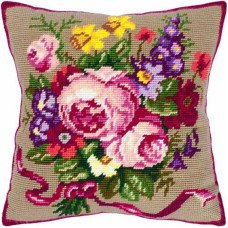 Pillow for embroidery half-cross Charіvnytsya V-18 Classic bouquet