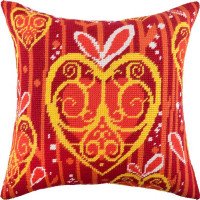 Pillow for embroidery half-cross Charіvnytsya V-180 Fiery heart