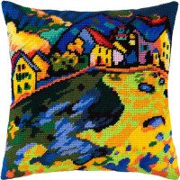 Pillow for embroidery half-cross Charіvnytsya V-184 Houses on the hill V. Kandinsky