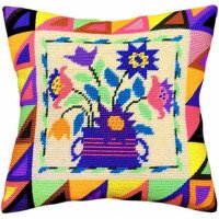 Pillow for embroidery half-cross Charіvnytsya V-19 Bouquet in the folk style