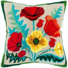 Pillow for embroidery half-cross Charіvnytsya V-20 Bouquet of poppies