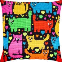 Pillow for embroidery half-cross Charіvnytsya V-202 Cat mosaic