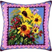 Pillow for embroidery half-cross Charіvnytsya V-21 Bouquet of sunflowers