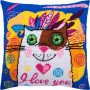 Подушка для вишивки напівхрестом Чарівниця V-218 Улюблений кіт